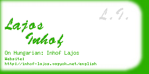 lajos inhof business card